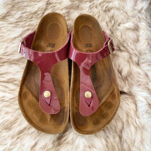 Birkenstock Birko-Flor Patent Sandals, Size: 38